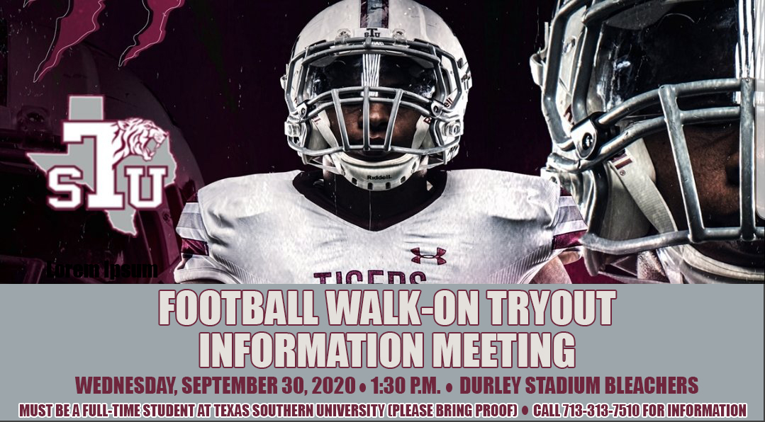 Football WalkOn Tryout Information Meeting Set For Wednesday, September 30